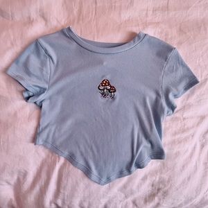 URBAN CUTE MUSHROOM CROP TOP